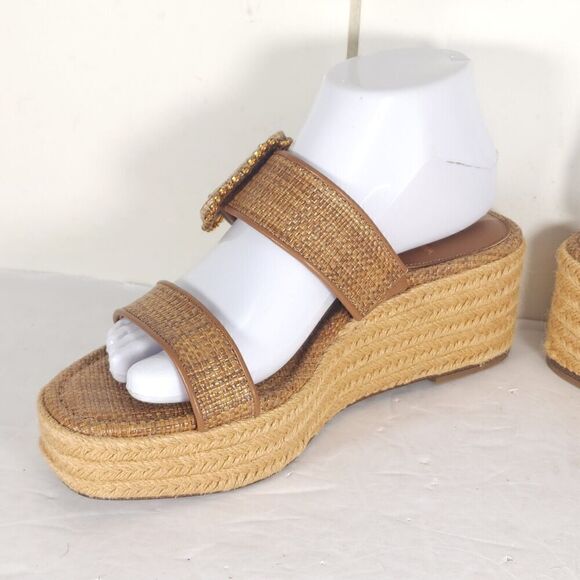 Sam Edelman Women's Chase US 7,5 Eggshell Raffia Espadrille Wedge Sandals - Picture 7 of 15